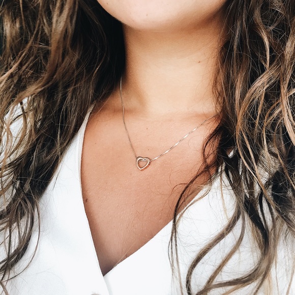 925 Sterling Silver Heart Necklace Dyadema Italy - Picture 7 of 15